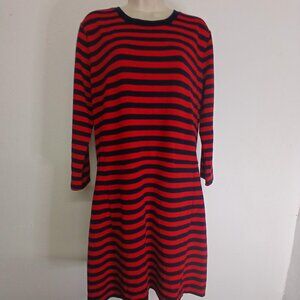 UEC Gap Striped Red/Navy Dress W/Pockets sz Large